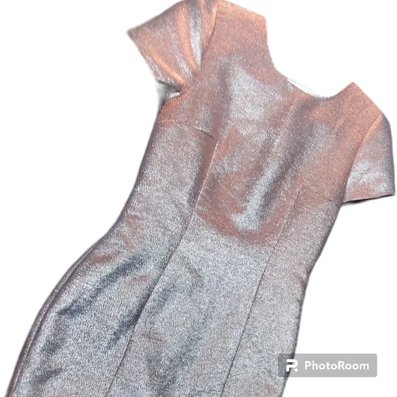 Express Pink Metallic Short Sleeve Dress Sz 8 - Picture 6 of 12
